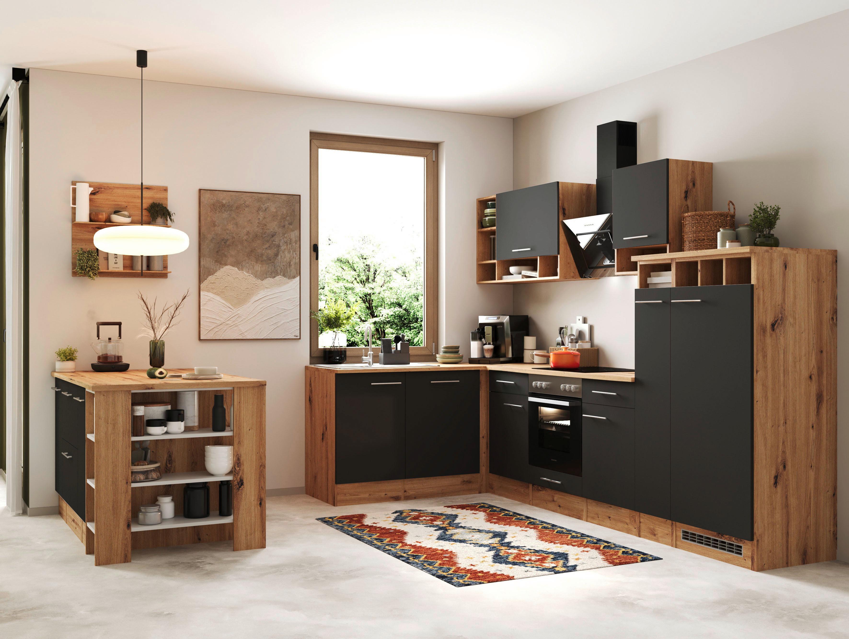 Kotna Kuhinja Z Aparati Hilde, 310x172cm - siva/barve aluminija, Design, kovina/leseni material (310/172cm) - Respekta