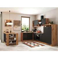 Kotna Kuhinja Z Aparati Hilde, 310x172cm - siva/barve aluminija, Design, kovina/leseni material (310/172cm) - Respekta