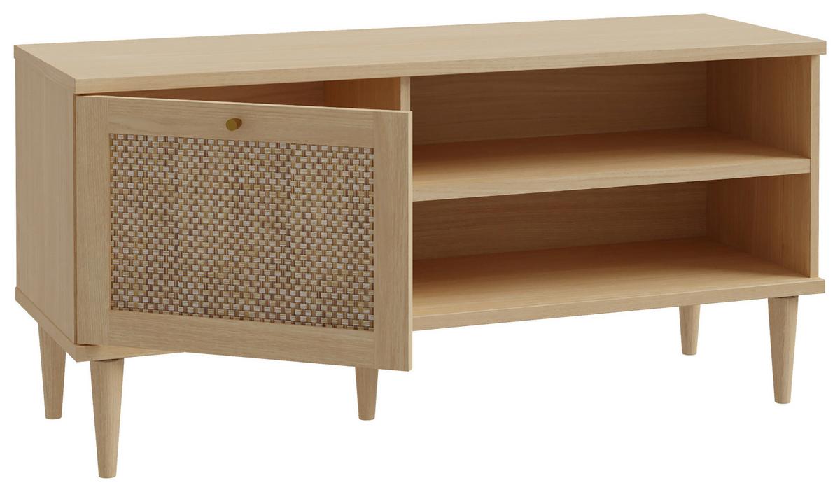 TV-Element Calasetta Eichefarben - Eichefarben/Goldfarben, Natur, Holz/Holzwerkstoff (120,1/57,8/41,4cm) - Premium Living