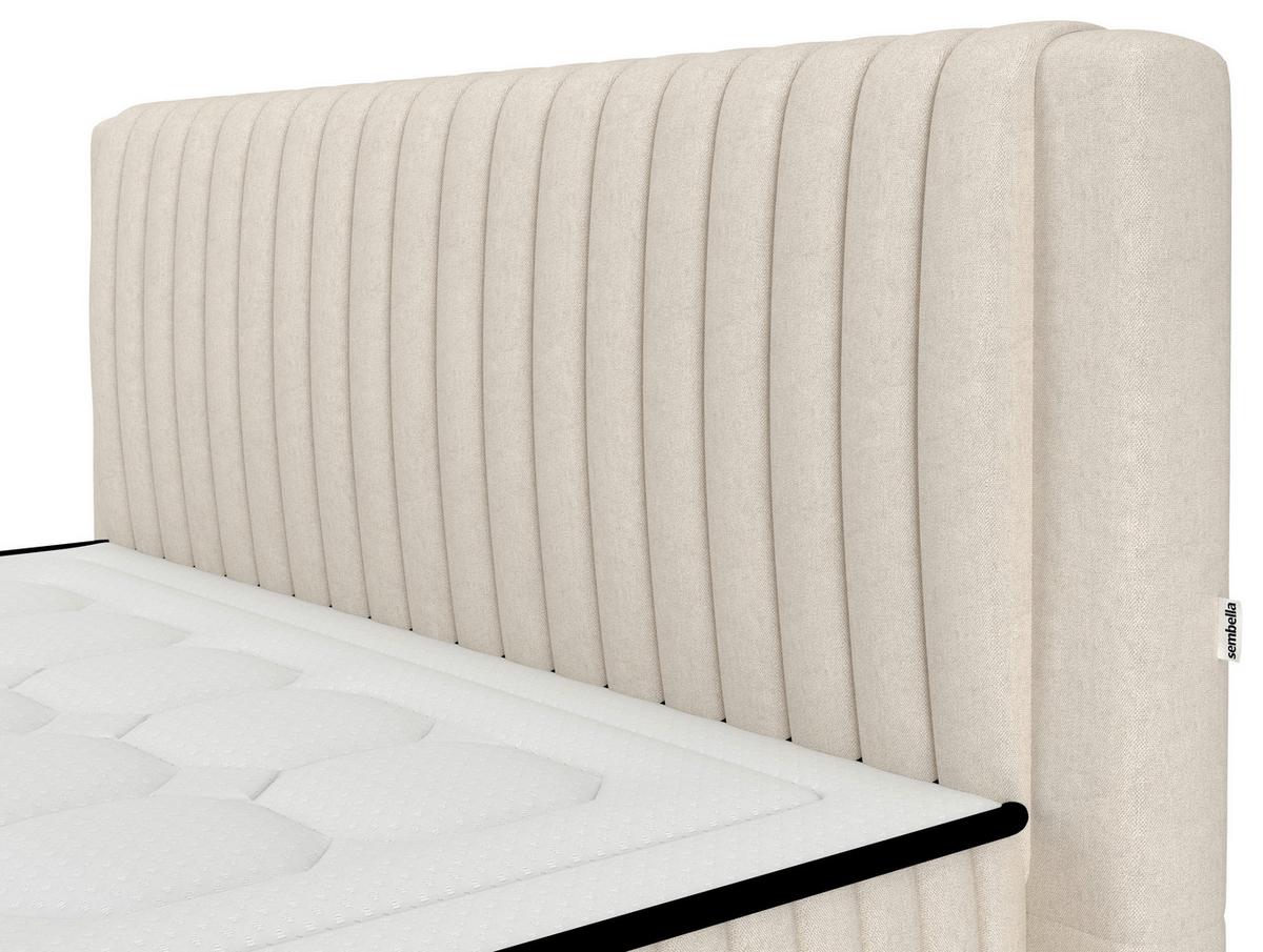 Bett Elena Creme ca. 120x200cm - Creme, KONVENTIONELL, Holz/Holzwerkstoff (120/200cm) - Sembella