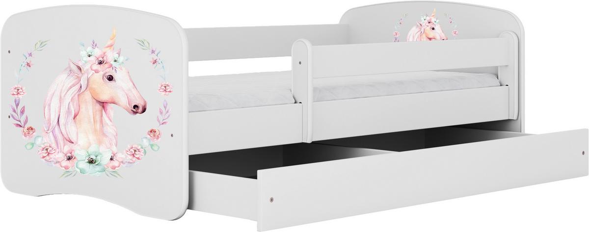 Otroška Postelja Babydreams, Bela, 80x160cm - bela/barve breze, Moderno, tekstil/leseni material (80/160cm) - MID.YOU