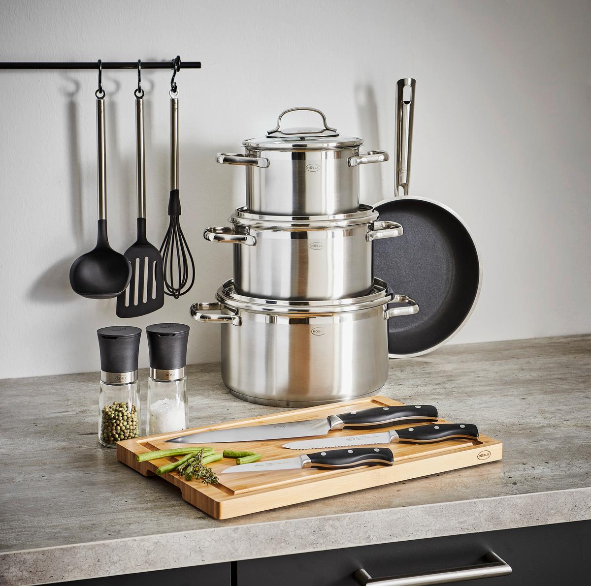 ZESTAW GARNKÓW 13605 RÖSLE - Basics, metal (37,8/29/59cm) - Rösle