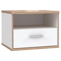 Nočna Omarica Tess, Bela, Barva Hrasta - barve hrasta/bela, Moderno, kovina/umetna masa (53,4/41,1/45,1cm) - Xora