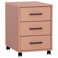 Rollcontainer Ruby Apricot - Schwarz/Orange, MODERN, Holzwerkstoff/Kunststoff (40,1/57/50cm) - MID.YOU