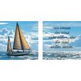 Glasbild Sailing Yacht, ca. 20x40x1,7 - Multicolor, LIFESTYLE, Glas (20/40/1,7cm)