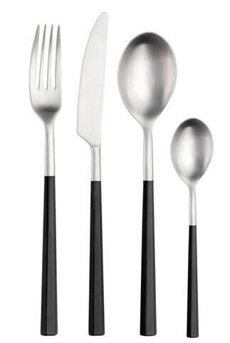 Jedilni Pribor Hive, 16-Delni - barve nerjavečega jekla/črna, Basics, kovina/umetna masa (25,5/7/5,3cm) - Pintinox