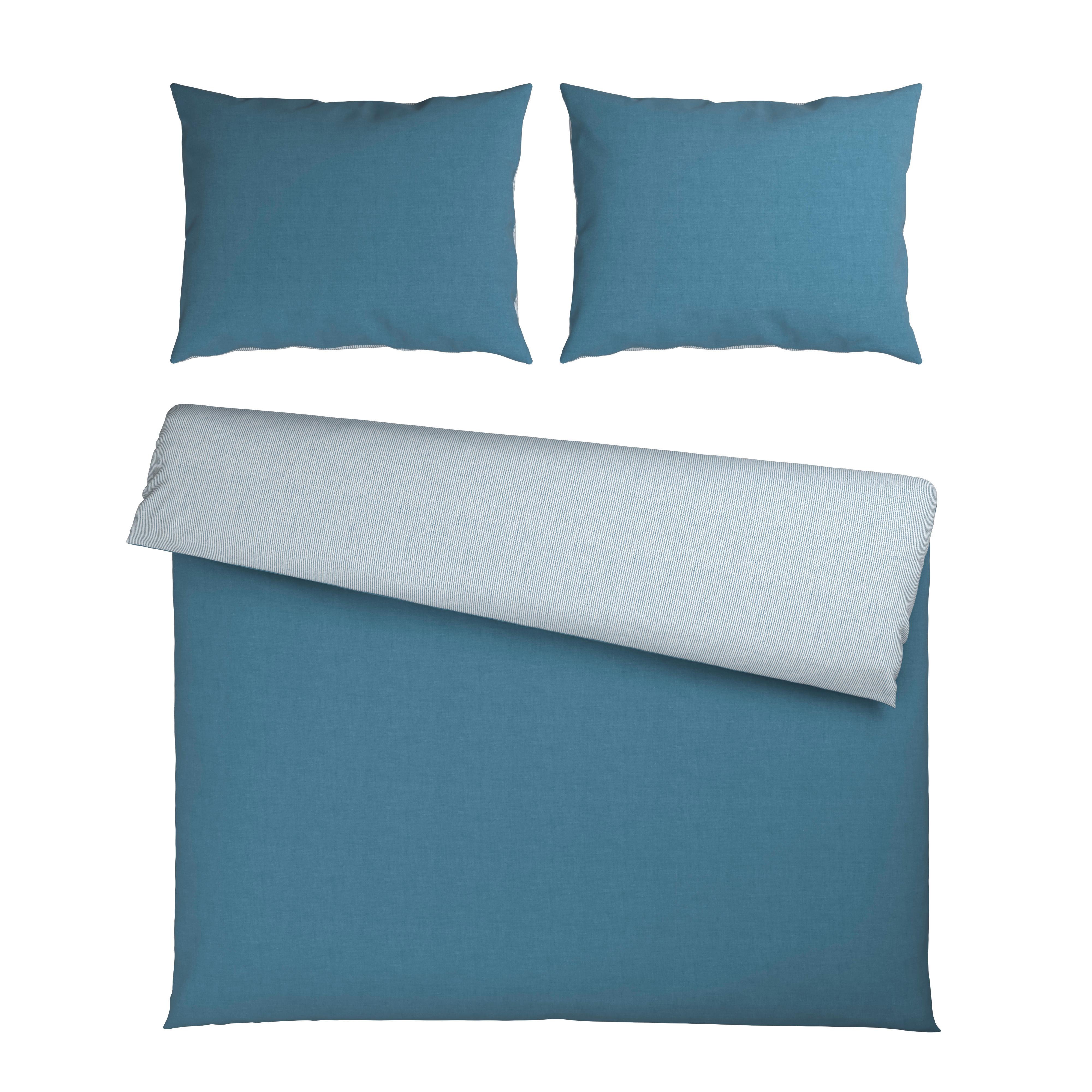 Posteljnina Chambray Stripes Xxl - modra/bela, Moderno, tekstil (200/200cm) - Mömax