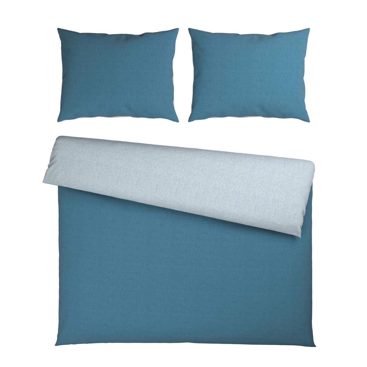 Posteljnina Chambray Stripes Xxl - modra/bela, Moderno, tekstil (200/200cm) - Mömax