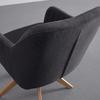 STOL MED ARMSTÖD LUCITA - mörkgrå/naturfärgad, Modern, metall/trä (59/88/60cm) - Bessagi Home