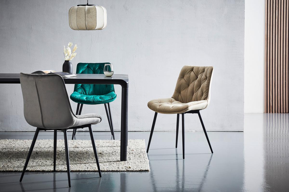 KRZESŁO LANGFORD - czarny/szary, Modern, metal/drewno (52/85/59cm) - Livetastic