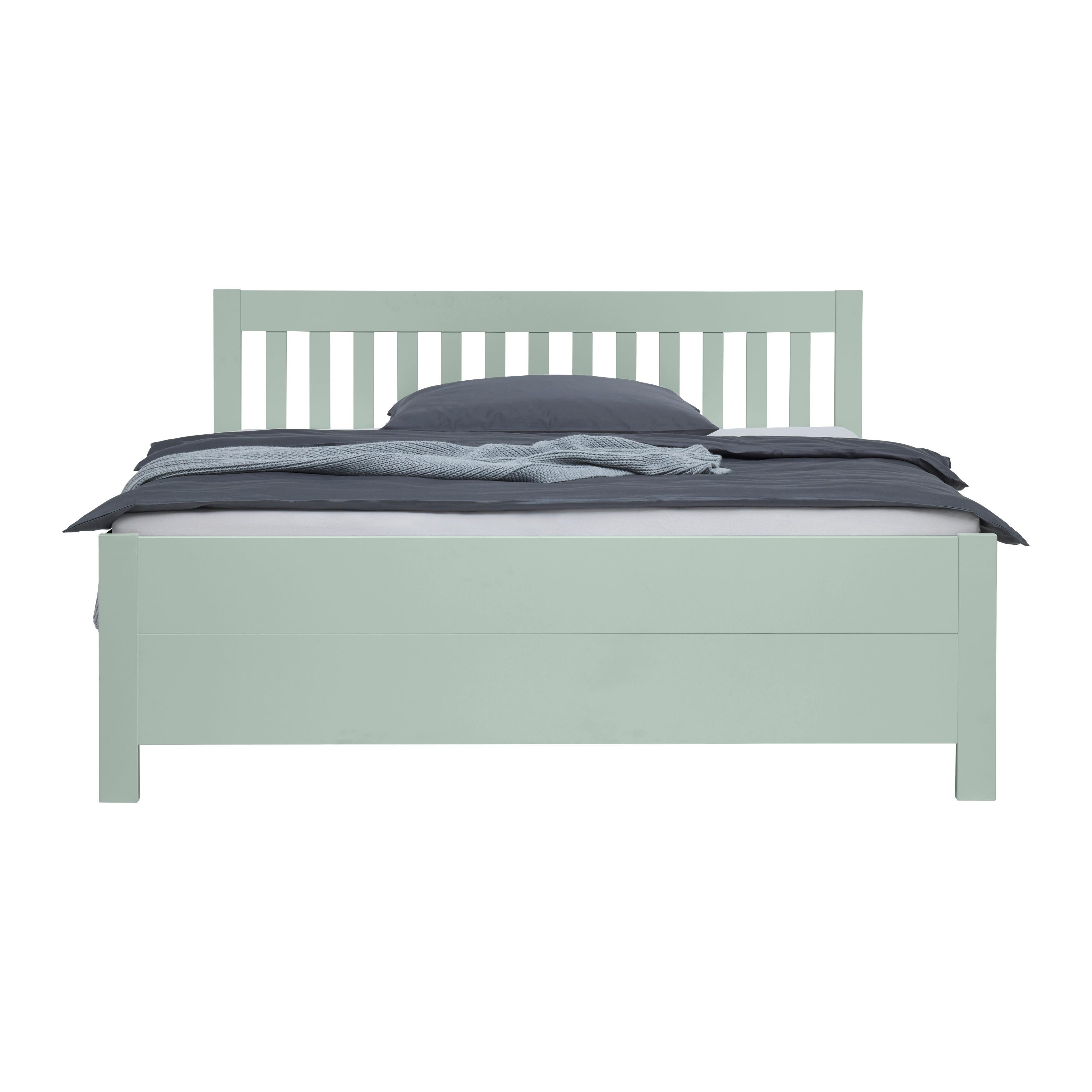 SÄNG MED FÖRVARING NIZZA - Graugrün, Romantik / Lanthus, trä (160/200cm) - Mömax