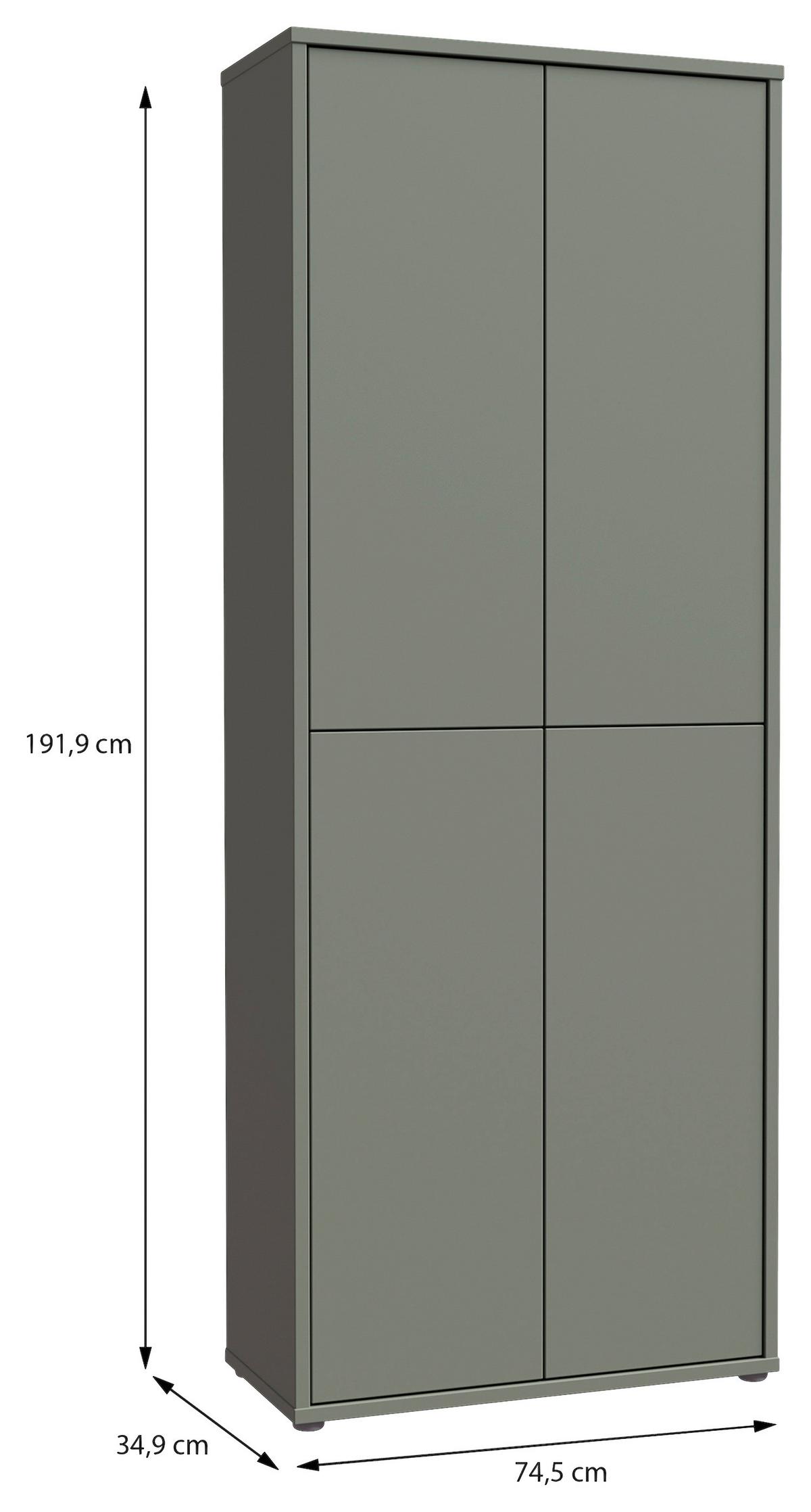 Ormar Za Cipele Alice Springs - siva/boje kadulje, Basics, drvni materijal/plastika (74,5/191,9/34,9cm) - Modern Living