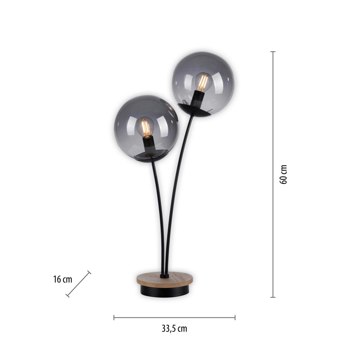 LAMPA STOŁOWA 11390-79 WIDOW - czarny, Natur, tworzywo sztuczne/metal (33,5/16/60cm)