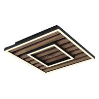 LED Mennyezeti Lámpa 67345d Woody - sötétbarna/fekete, Natur, műanyag/faalapú anyag (30/30/6cm) - Globo