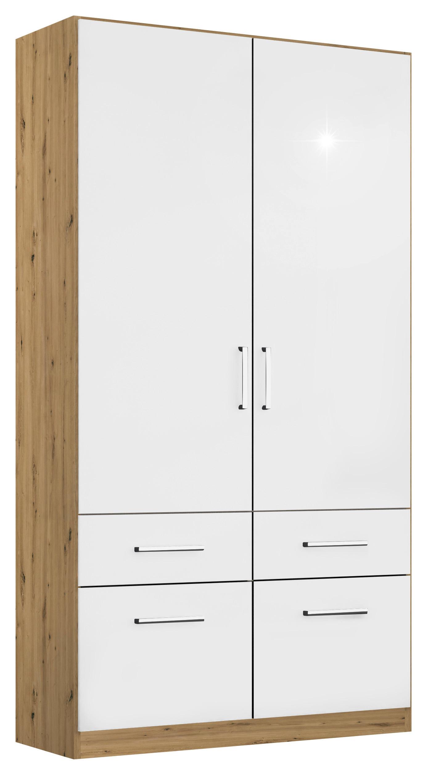 Ormar S Klasičnim Vratima Berlin - hrast Artisan/bijela visoki sjaj, Moderno, drvni materijal/plastika (91/197/54cm) - Modern Living