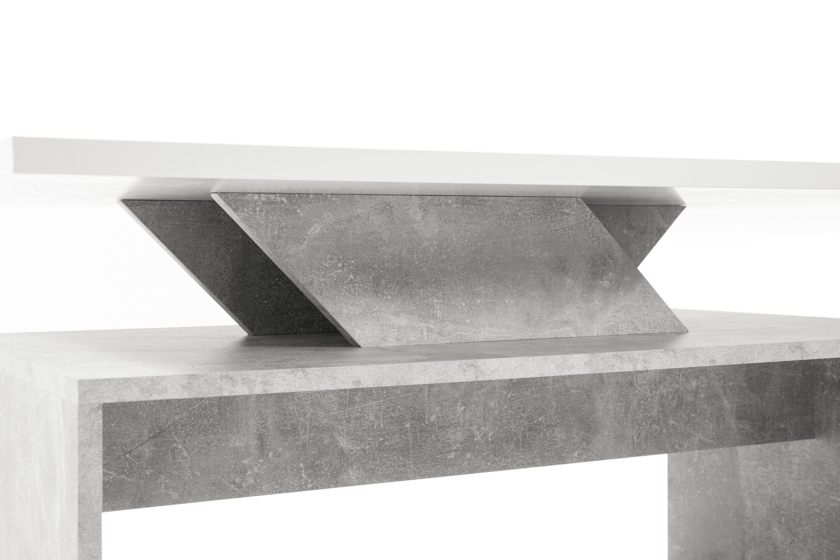 STOLIK KAWOWY ALLEGRA - jasnoszary/biały, Design, materiał drewnopochodny (100/60/50cm) - MID.YOU