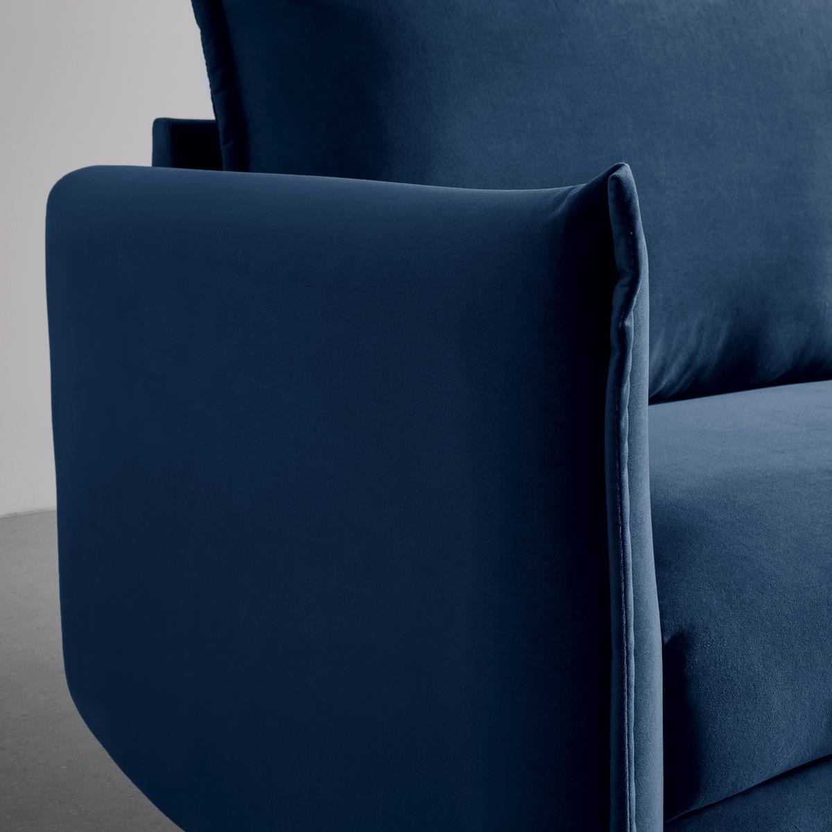 SOFA TRZYOSOBOWA YARA - niebieski/czarny, Modern, metal/drewno (194/77/92cm) - Bessagi Home