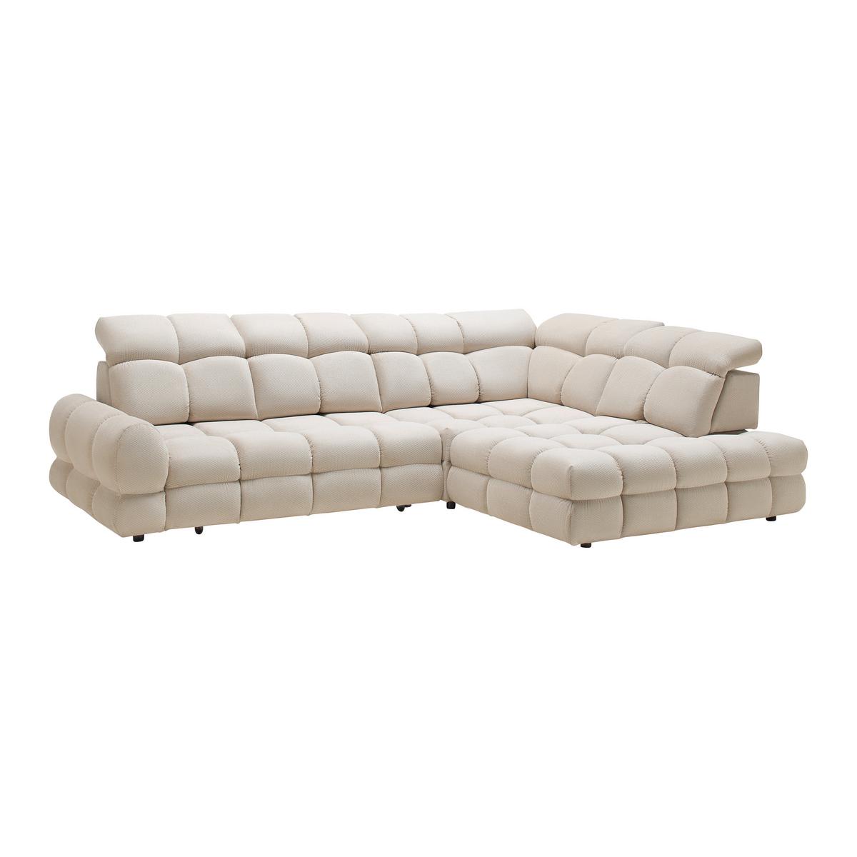 Ecksofa Tollo L Beige - Beige/Schwarz, MODERN, Holz/Holzwerkstoff (302/217cm) - Premium Living