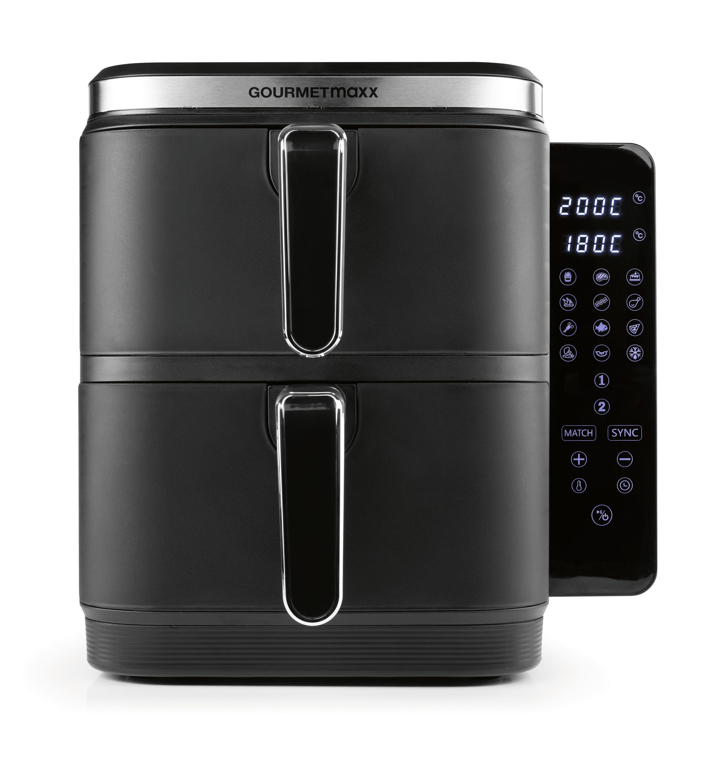 Heißluftfritteuse Gourmetmaxx Schwarz max. 2800 Wattt - Schwarz, MODERN, Kunststoff (38,7/31,9/30,3cm)