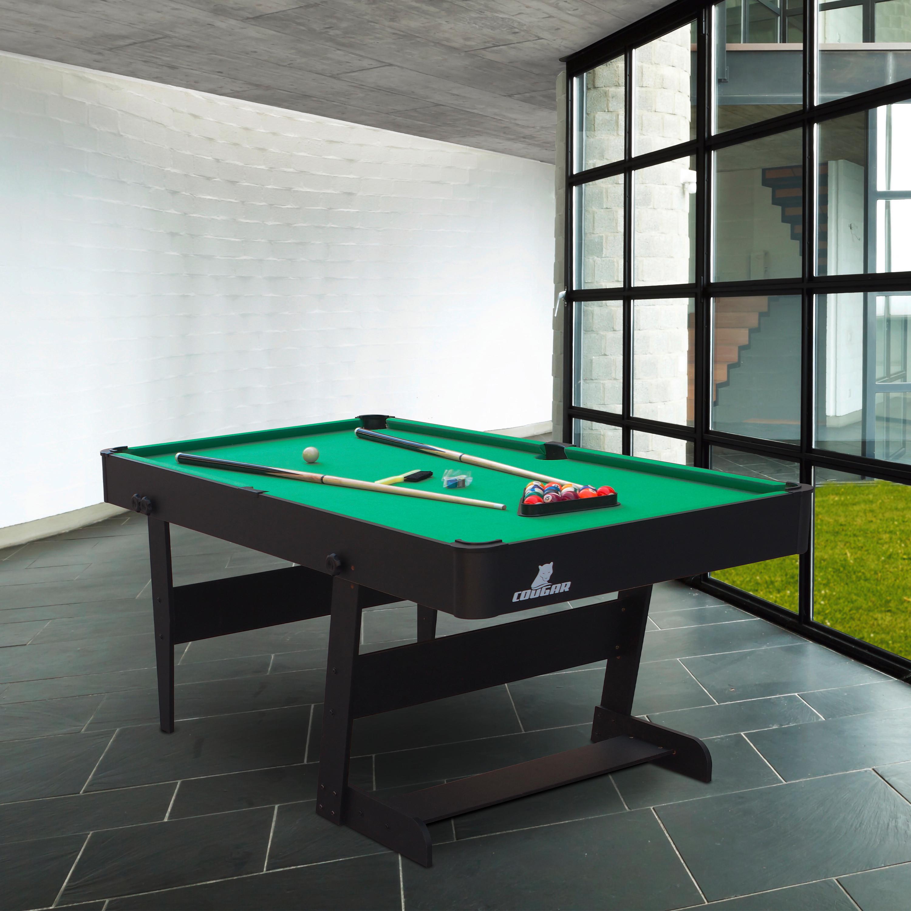 Billardtisch Hustle L ca. 152x79x76cm - Schwarz/Grün, Design, Holz (152/79/76cm) - Ambia Garden