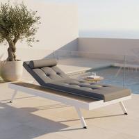 Gartenliege Avolina Dunkelgrau Outdoorstoff/Metall - Dunkelgrau/Weiß, MODERN, Kunststoff/Textil (199/30/86cm) - Bessagi Garden