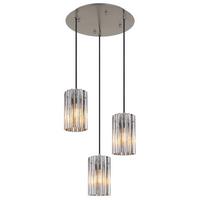 HÄNGELEUCHTE 15747-3H - Klar/Schwarz, Design, Glas/Kunststoff (38,5/120cm) - Globo