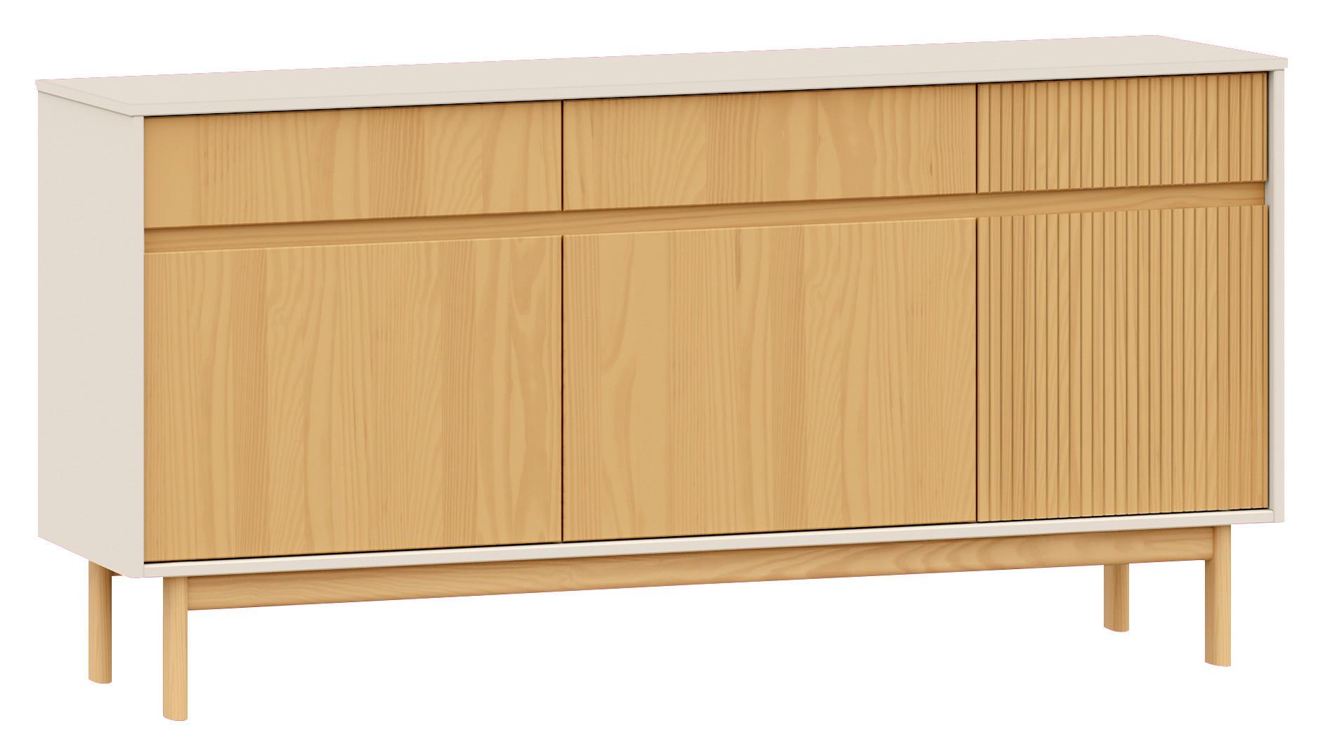 KOMODA SZEROKA CAVA - kolor naturalny/kaszmir, Design, drewno (160/78/42cm) - Livetastic