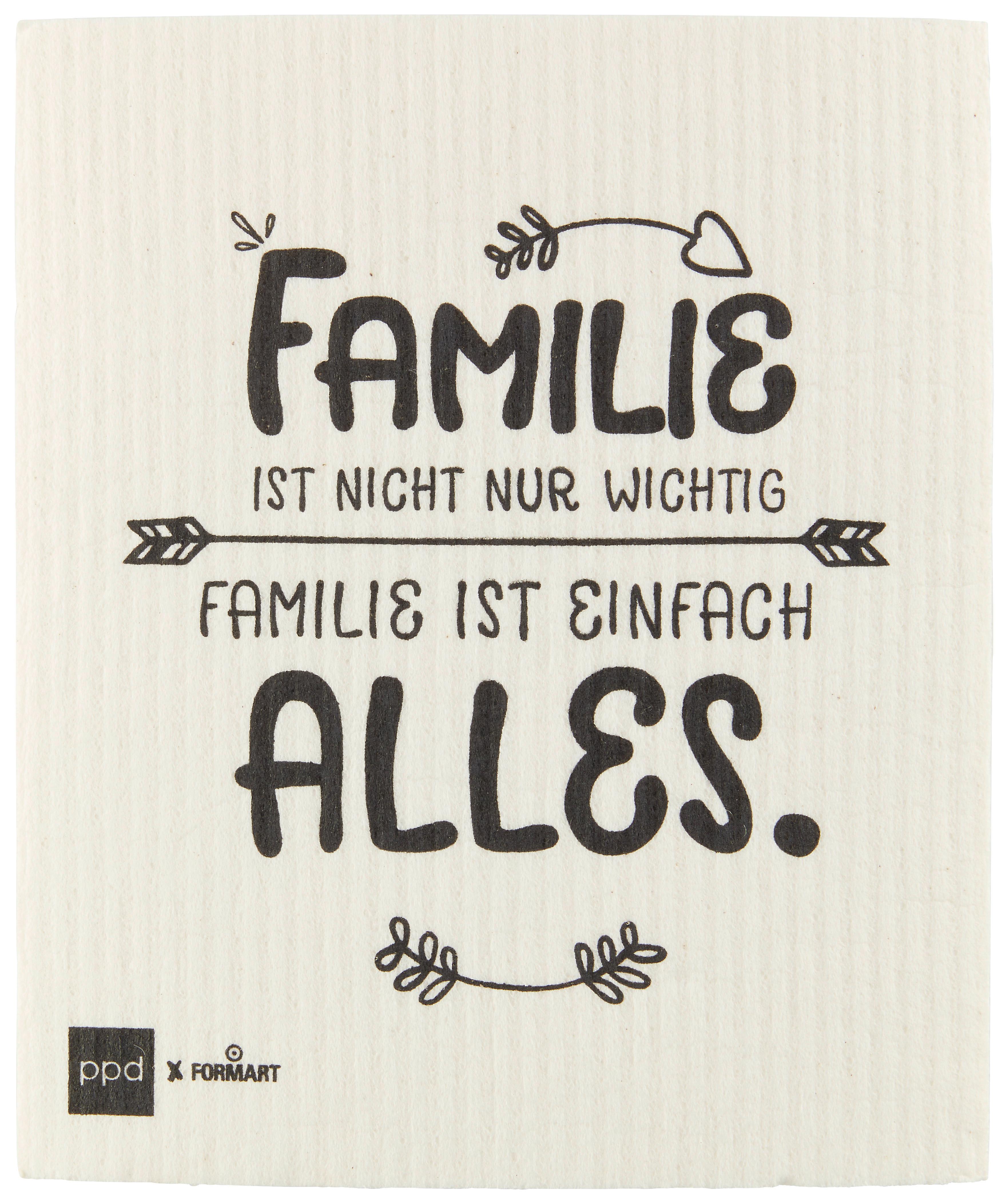 Schwammtuch Peter in Weiß - Schwarz/Weiß, Textil (20/17cm)