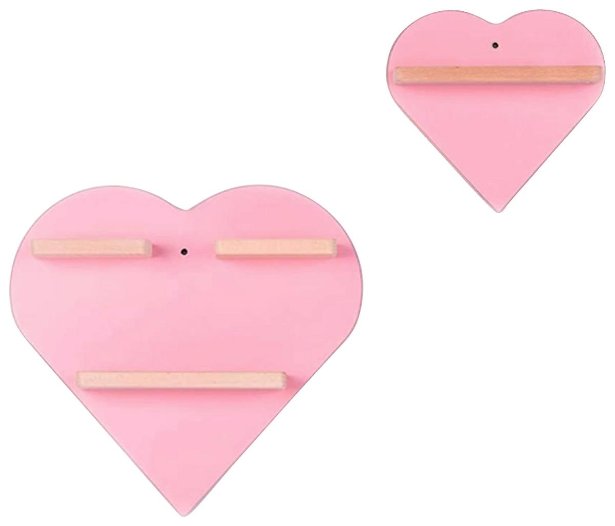 Otroška Polica Boarti, Roza, 2 Kos - roza, Moderno, leseni material (27/27/5cm) - MID.YOU