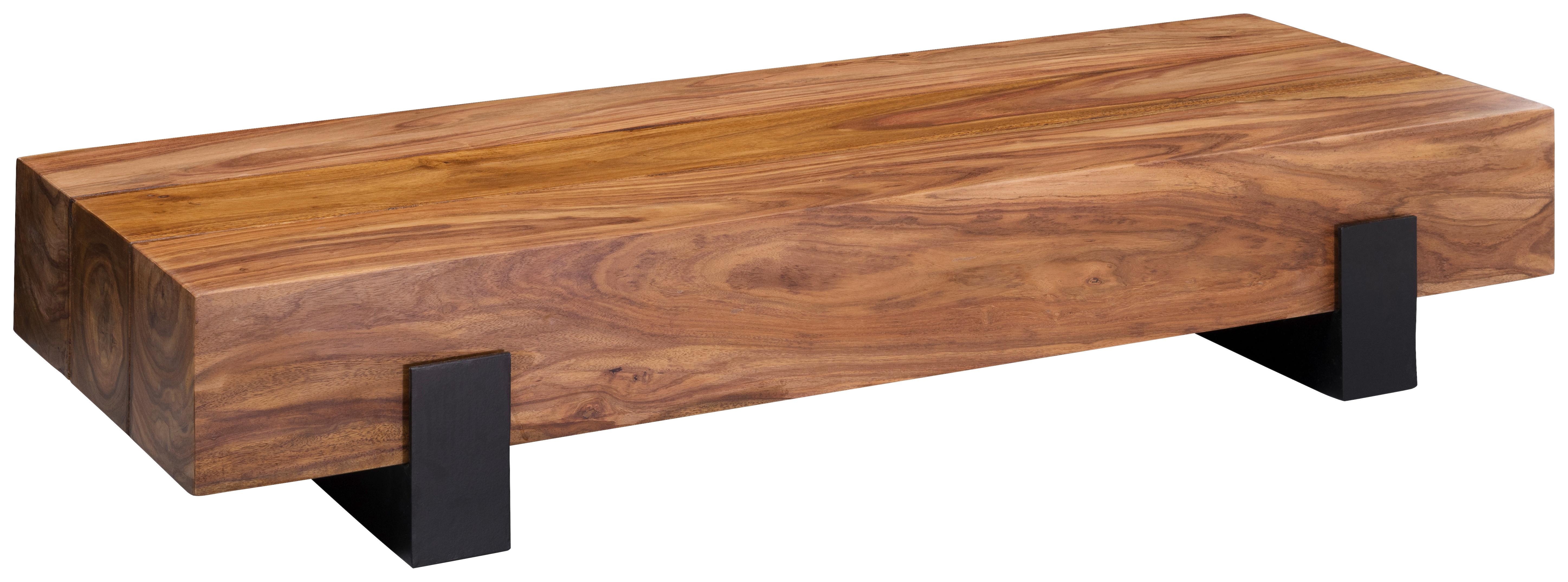 Klubska Miza Nishan, Pravi Les - črna/barve indijskega rožnega lesa, Design, kovina/les (115/44/22cm) - MID.YOU