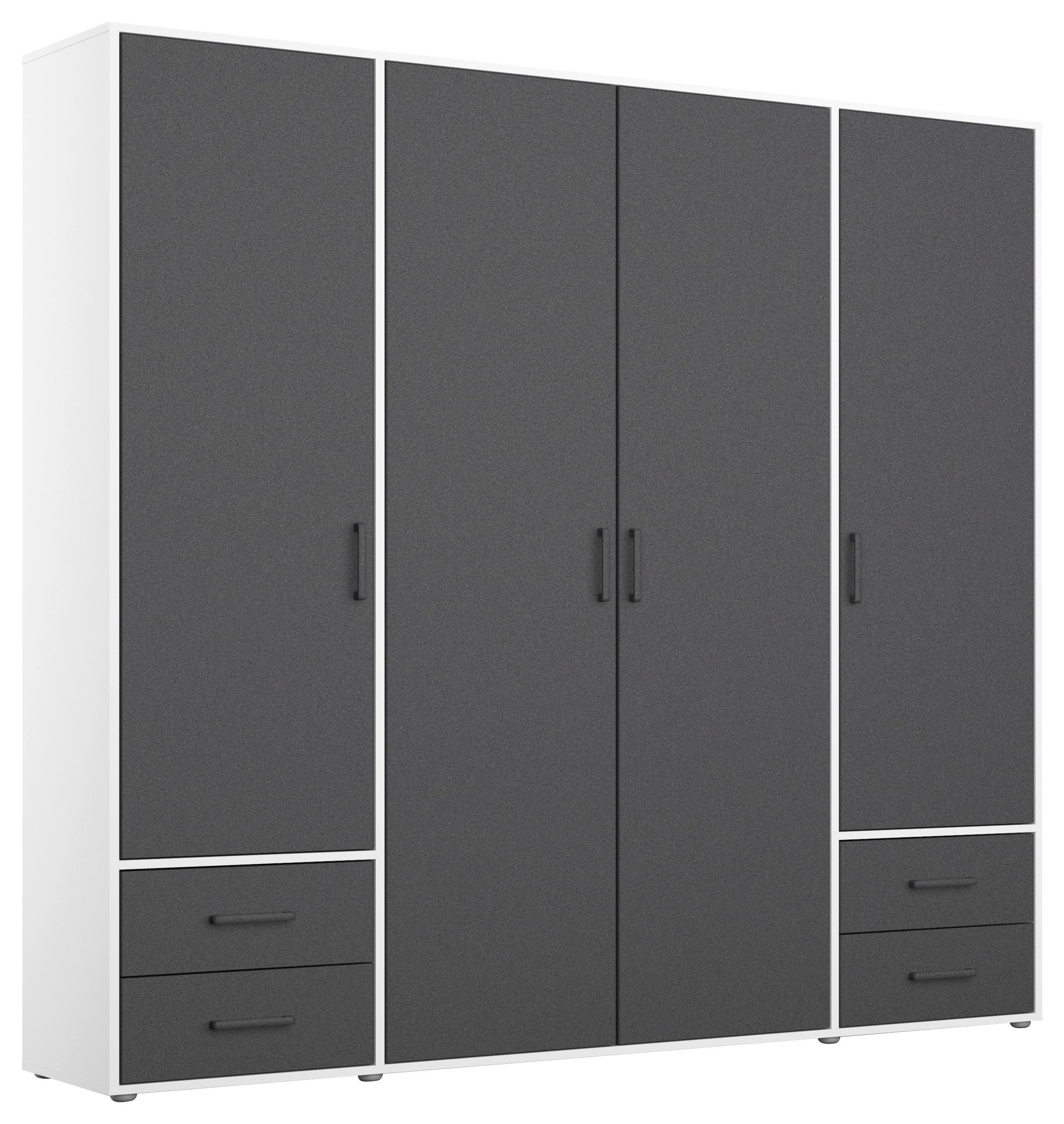 Ormar S Klasičnim Vratima Voyager - bijela/siva, Moderno, drvni materijal/plastika (187/194/53cm) - Modern Living