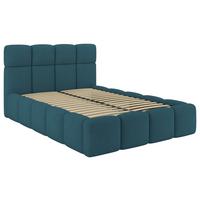 Tapecirani Krevet Cloudy - tirkizna, Trend, drvni materijal/metal (140/200cm) - Modern Living