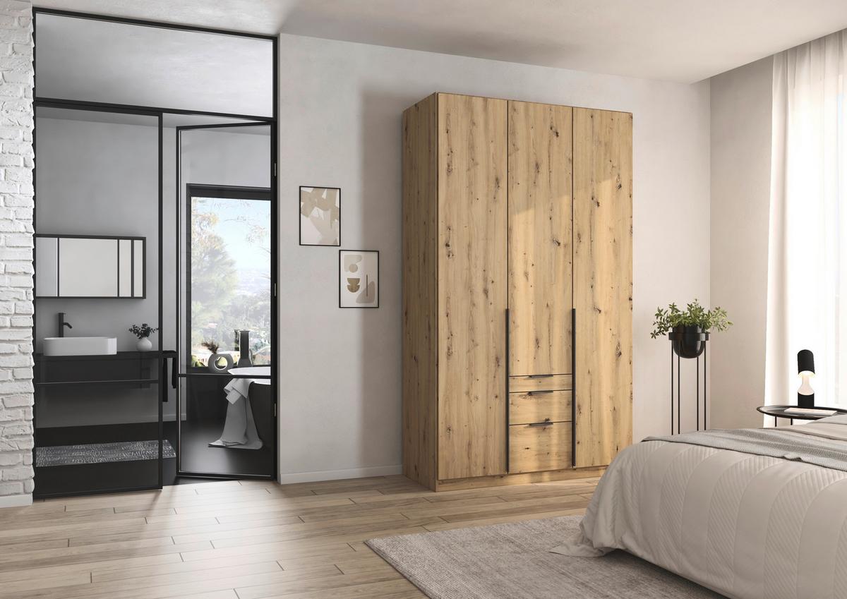 Ormar S Klasičnim Vratima Alabama - siva/tamno siva, Moderno, drvni materijal/metal (136/229/54cm) - Modern Living