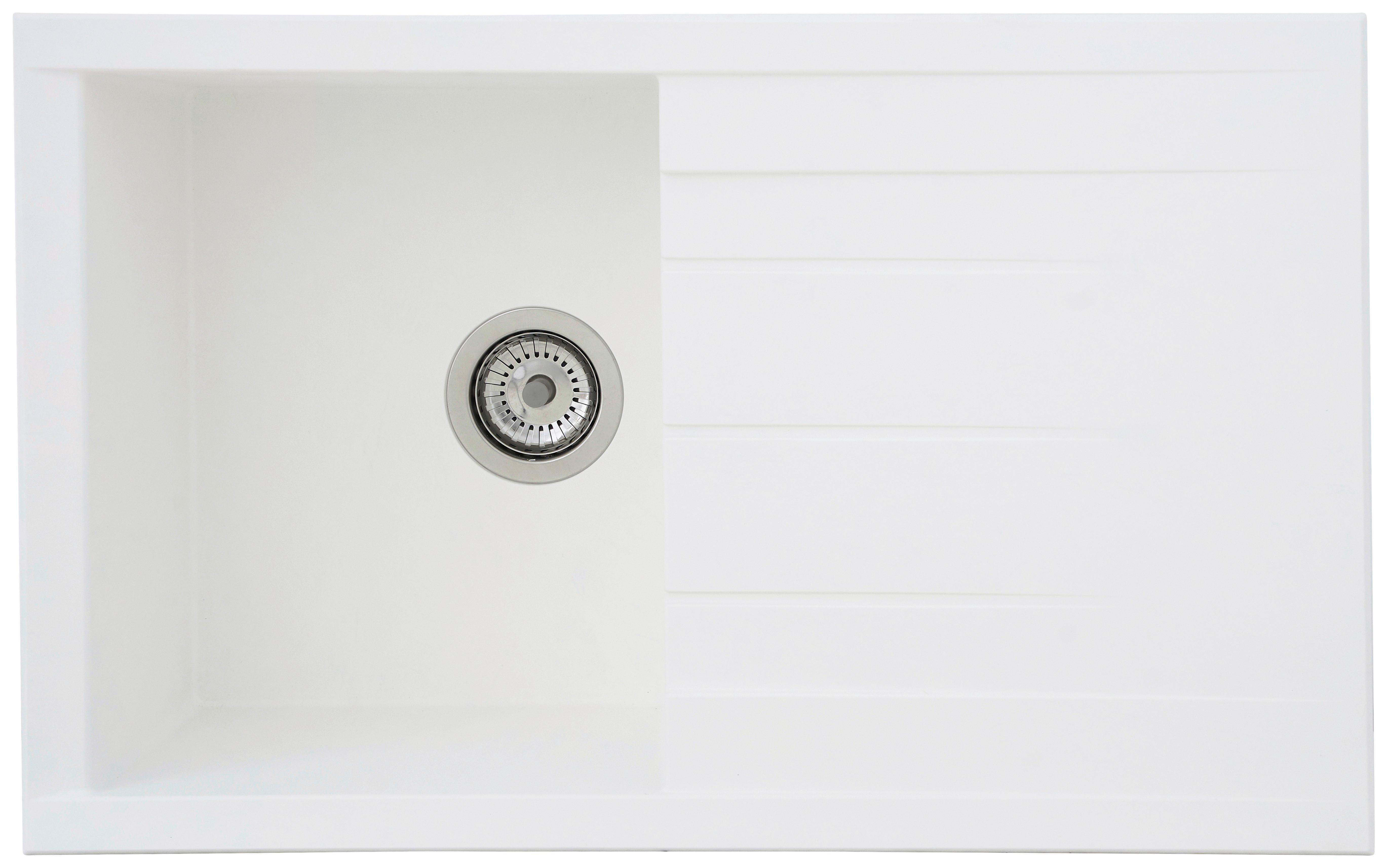 Einbauspüle Houston ca. 80x21x50 cm Weiß - Weiß, Trend, Glas/Kunststoff (80/21/50cm) - Respekta