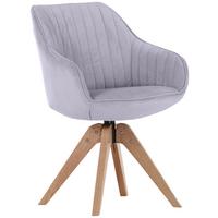 KRZESŁO Z PODŁOKIETNIKAMI CHILL    -HOM IN- - kolor naturalny/jasnoszary, Lifestyle, tkanina/drewno (60/83/65cm) - Hom`in