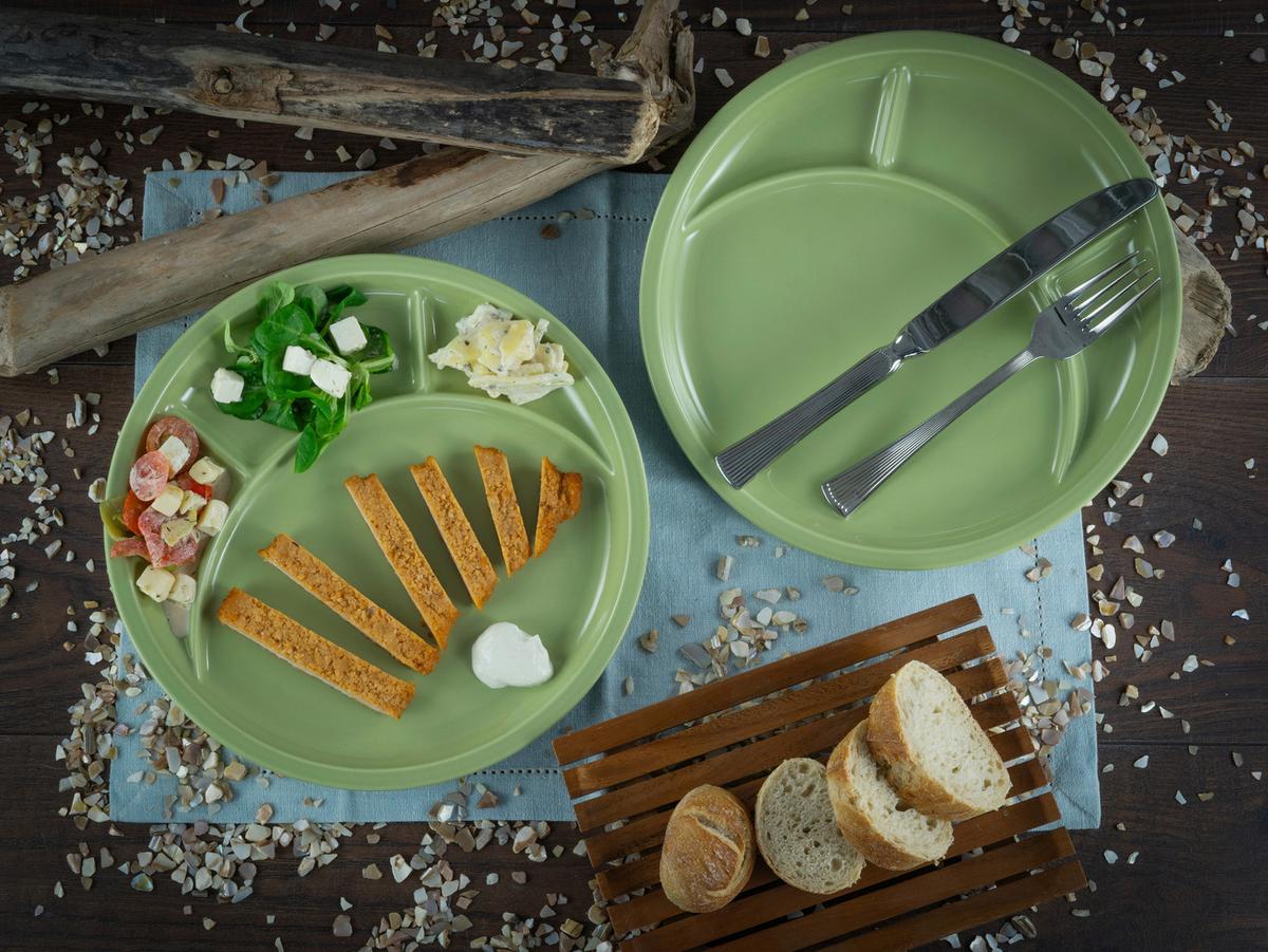 Krožnik Za Fondi Universal Green, 4-Delni - zelena, Basics, keramika (27cm) - Creatable