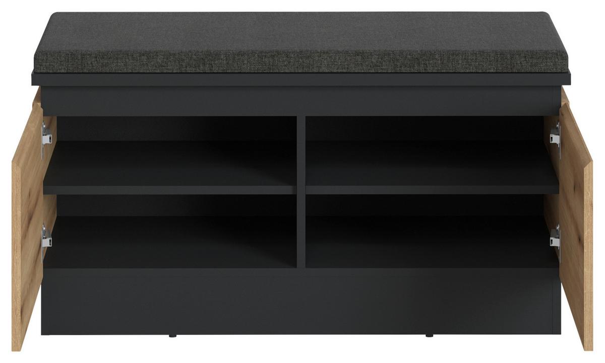 Bancă pentru hol CORTE - culoare lemn stejar/gri, Trend, material pe bază de lemn (100,6/53,8/45cm) - Modern Living