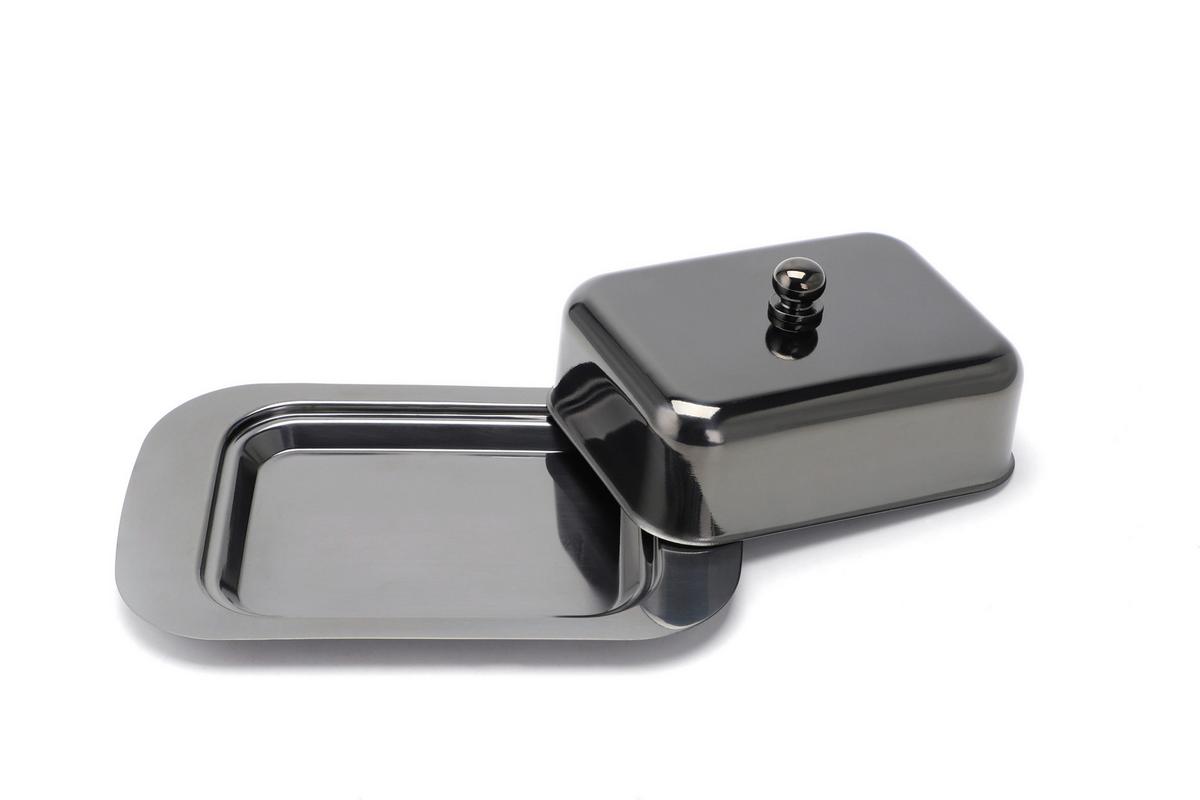 Posodica Za Maslo Butterdose, Črna - črna/visoki sijaj, Basics, kovina (18,5/12,2/7,0cm) - Echtwerk