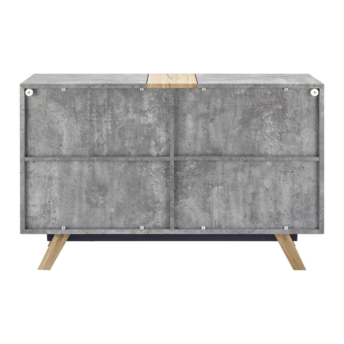 Moderna Komoda Casper, Barva Betona In Hrasta - siva/barve hrasta, Moderno, les (120/75/40cm) - Bessagi Home