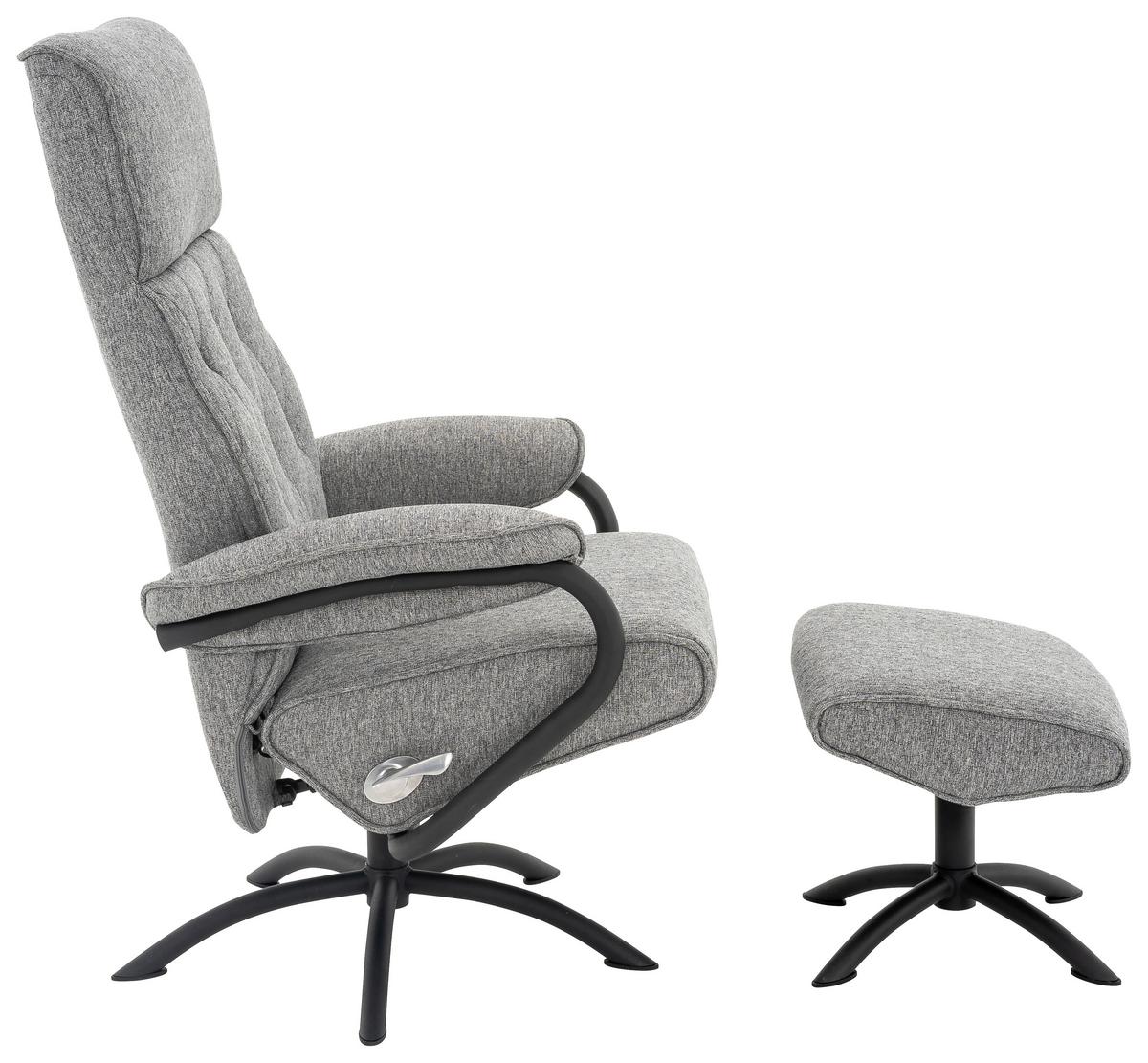 ZESTAW FOTELI RELAKSACYJNYCH TINA - czarny/szary, Modern, metal/tkanina (77,5/107/85cm) - MID.YOU