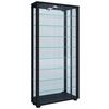 Vitrine Lumo mit LED ca. 59x115x18 cm Schwarz - Schwarz, MODERN, Glas/Holzwerkstoff (59/114,8/18cm) - MID.YOU