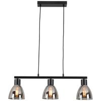 Viseča Svetilka Komol - črna, Moderno, kovina/steklo (66/13/90cm) - Mömax