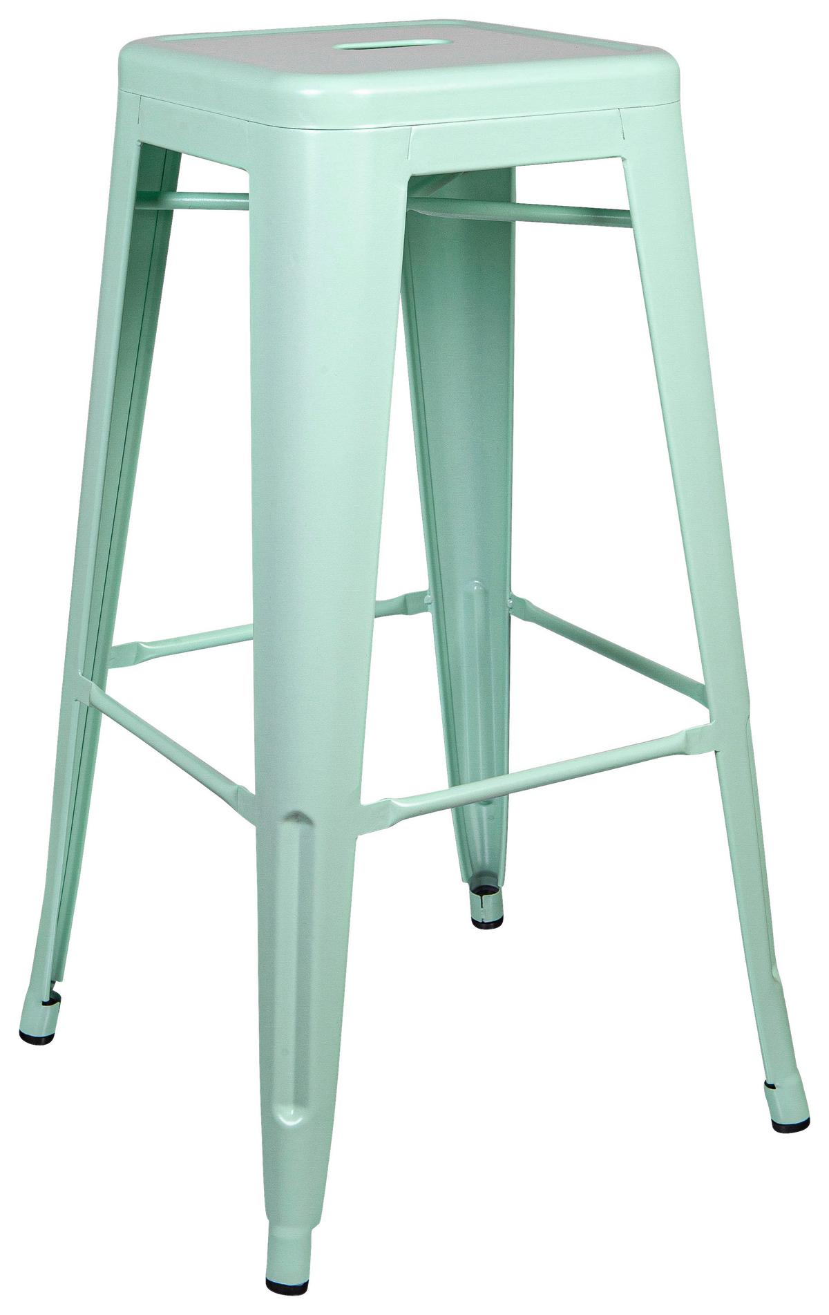 Barski Stol Vantaggio High Brush, Pastelno Zelena, Mat - črna/pastelno zelena, Basics, kovina (44/77/44cm) - MID.YOU