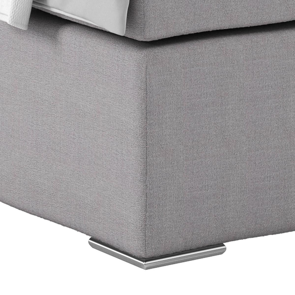 Boxspring Krevet Nero - boje kroma/sivo-bež, Konvencionalno, tekstil/metal (140/200cm) - Best Price