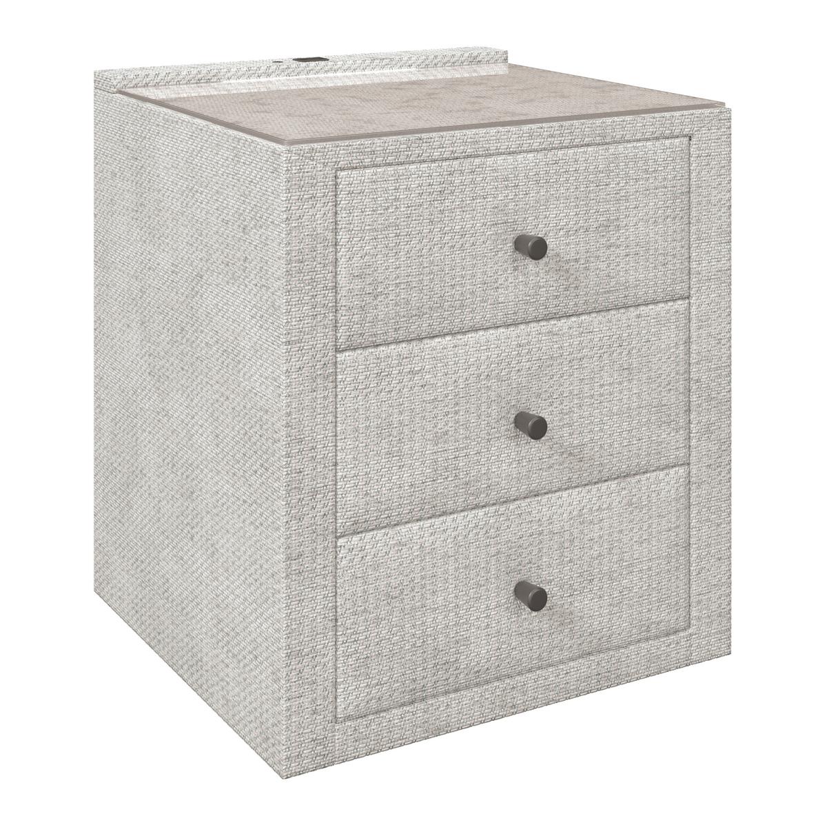 Nočna Omarica Brisbane, Krem Barva - krem barve, Trend, umetna masa/steklo (49,5/56,5/46cm) - Premium Living