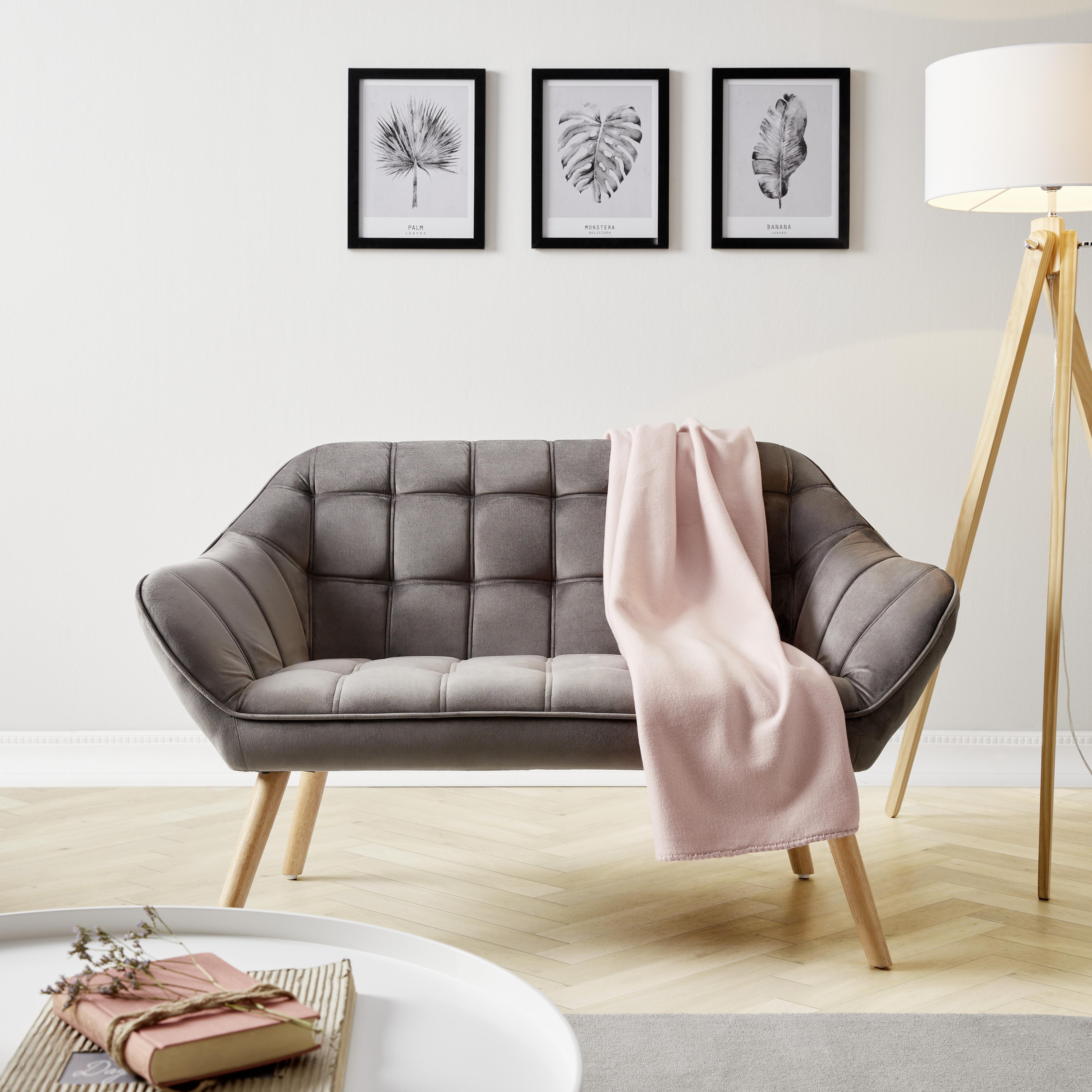 Sofa in Grau "Monique" - Grau, Modern, Holz/Textil (127/76/74,5cm) - Bessagi Home