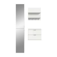 GARDEROBE PROJEKT X - Weiss Hochglanz/Weiss, Design, Holzwerkstoff (82/193/34cm) - Livetastic