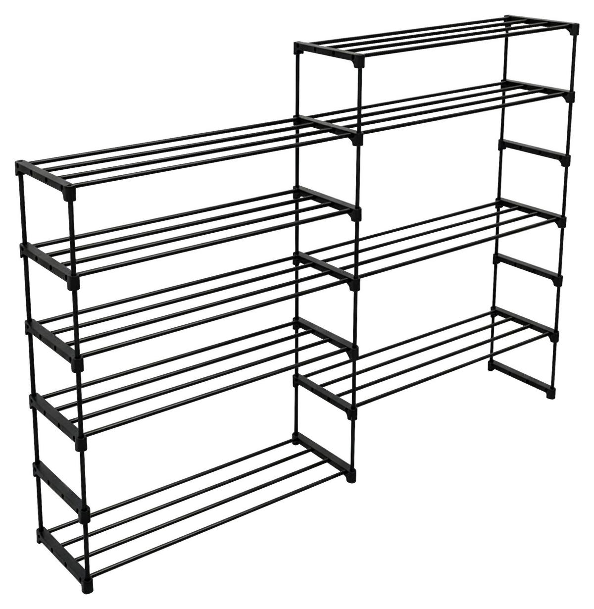 Etajeră încălțăminte GRANDO - negru, Konventionell, plastic/metal (94/194/30cm) - Based