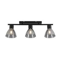 Stropna Svetilka Komol - črna/prosojno, Moderno, kovina/steklo (66/13/22cm) - Modern Living