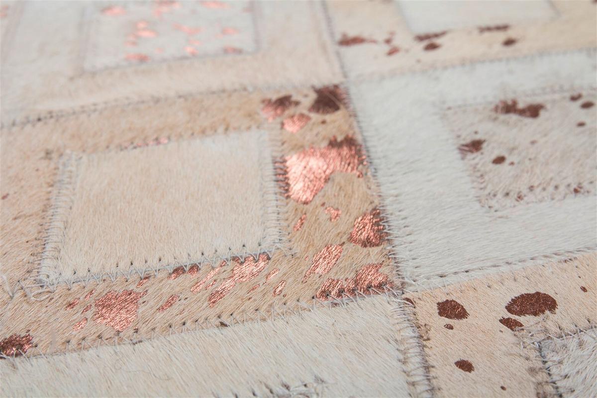 FLACHWEBETEPPICH SPARK 110 ELFENBEIN/CH 80X150 - Chromfarben/Beige, Design, Leder (80/150cm) - Kayoom